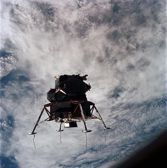 Apollo 9 Lunar Module in lunar landing configuration