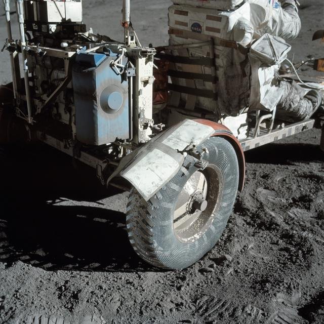 Close-up of lunar roving vehicle at Apollo 17 Taurus-Littrow landing site