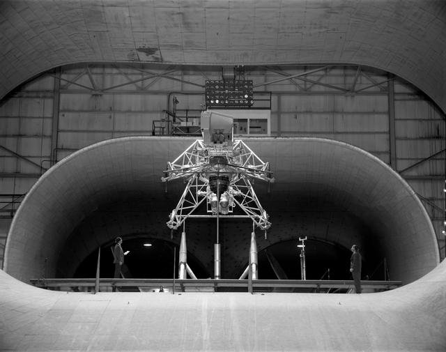 Lunar Excursion Model in Full Scale Wind Tunnel.  Apollo Project. Bell Lunar Landing Training Vehicle (LLTV)