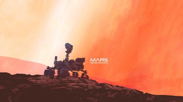 Perseverance Rover on Mars (Illustration)