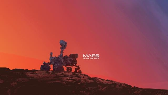 Perseverance Rover on Mars (Gradient Illustration)