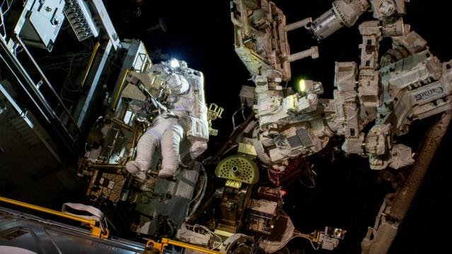 Astronaut Suni Williams during a spacewalk outside the International Space Station