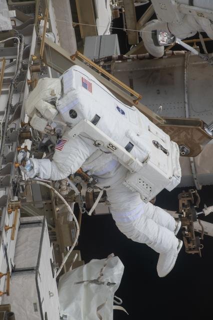 NASA astronaut Chris Williams is pictured during a spacewalk 