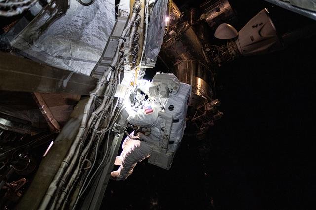 Astronaut Suni Williams is pictured during a six-hour spacewalk